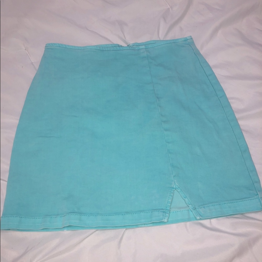 Blue light mini skirt